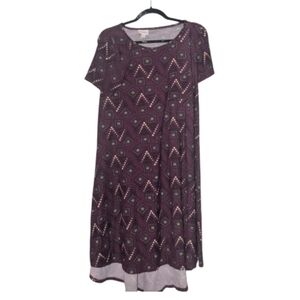 LuLaRoe Carly Swing Dress Purple Geometric, Oversized Size XX-Small